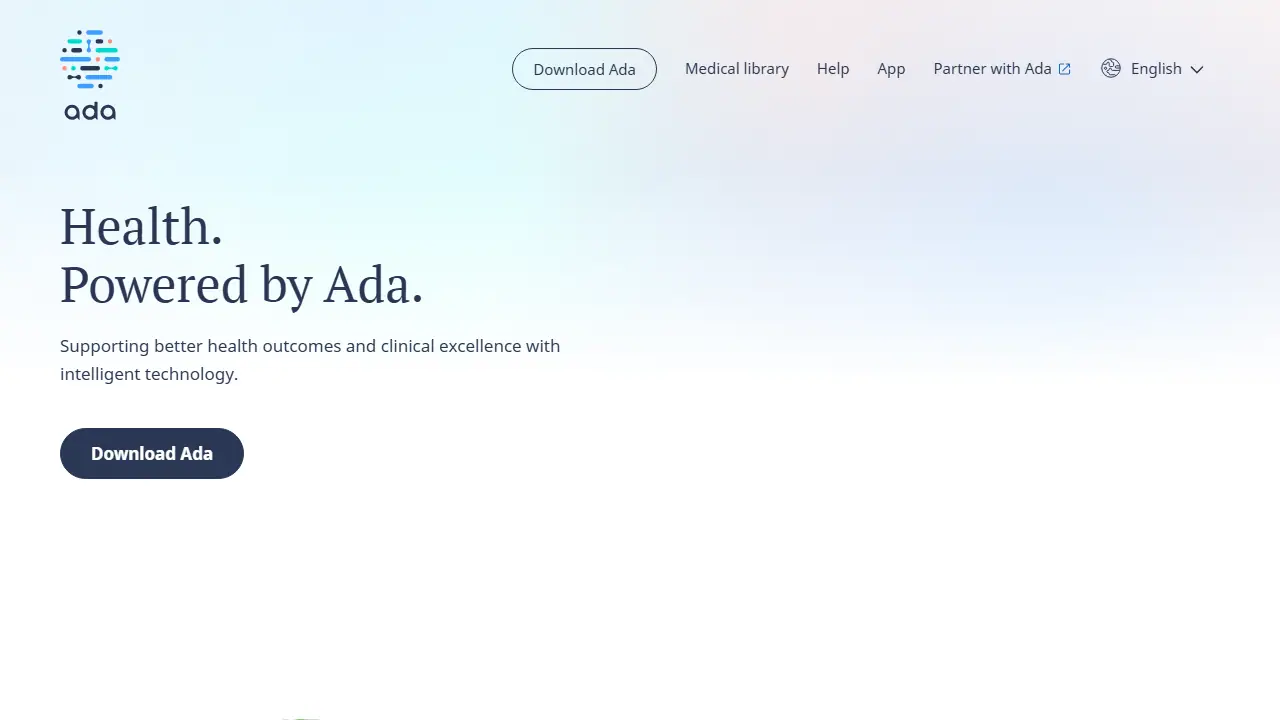 Ada Health - zrzut strony