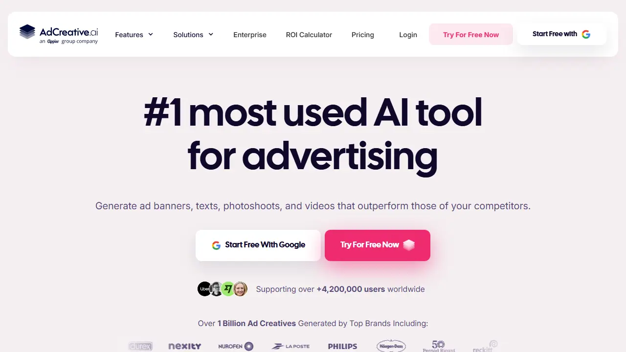 AdCreative.ai - zrzut strony