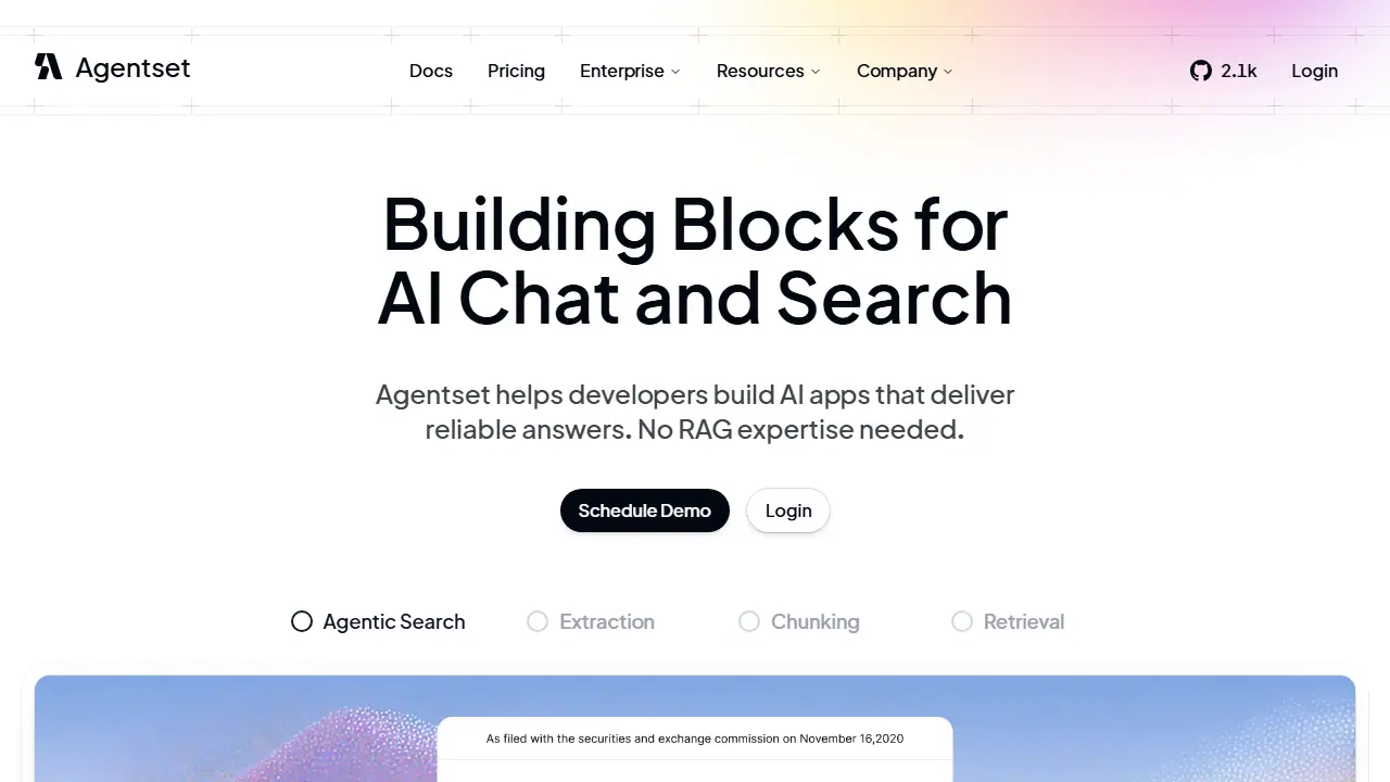 Agentset - zrzut strony