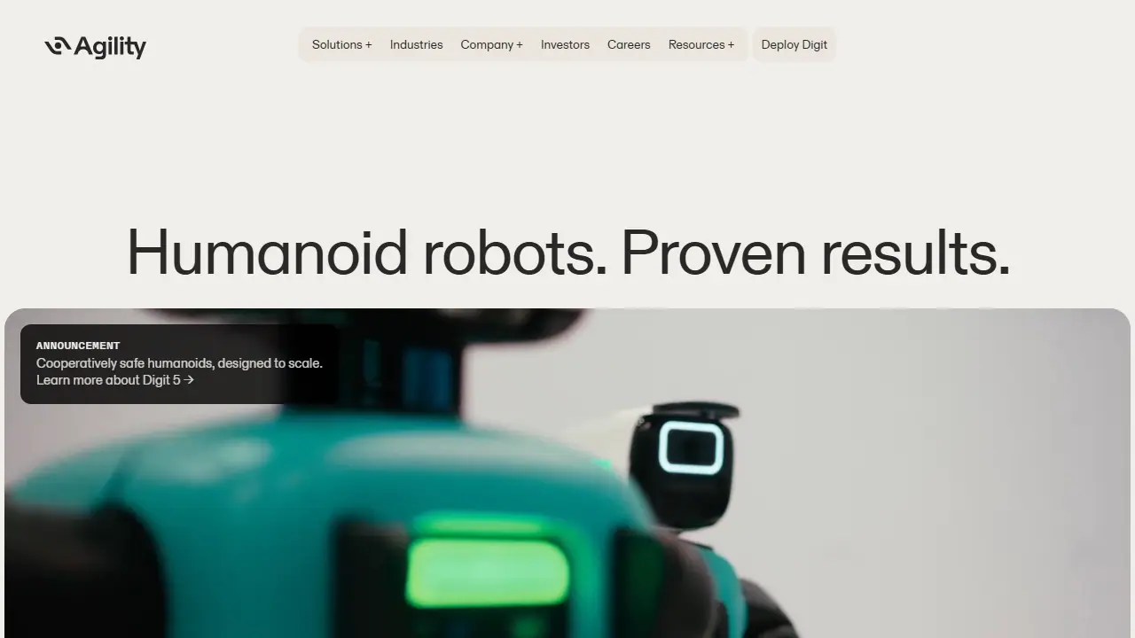 Agility Robotics Digit - zrzut strony