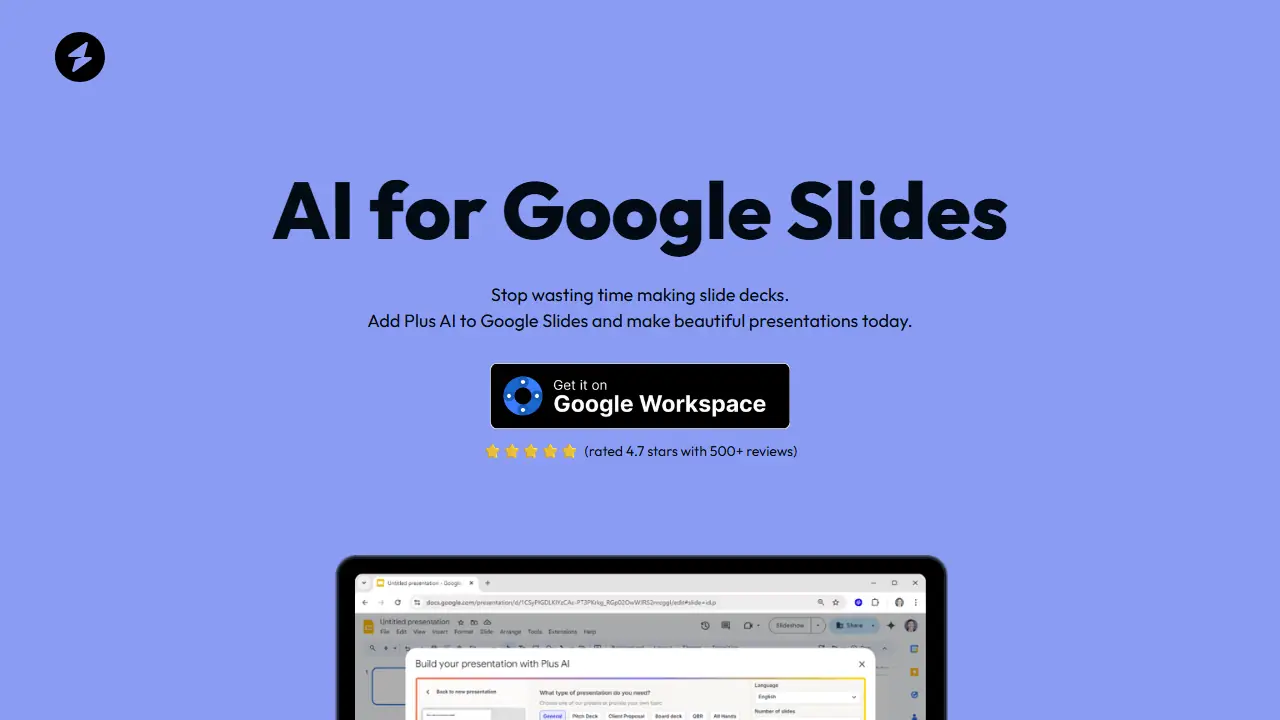 AI for Google Slides - zrzut strony