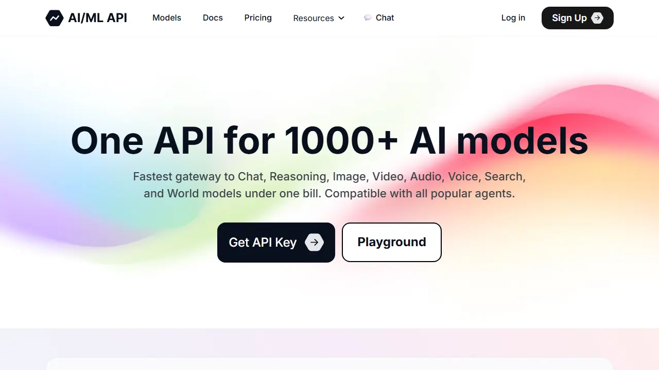 AI/ML API - zrzut strony