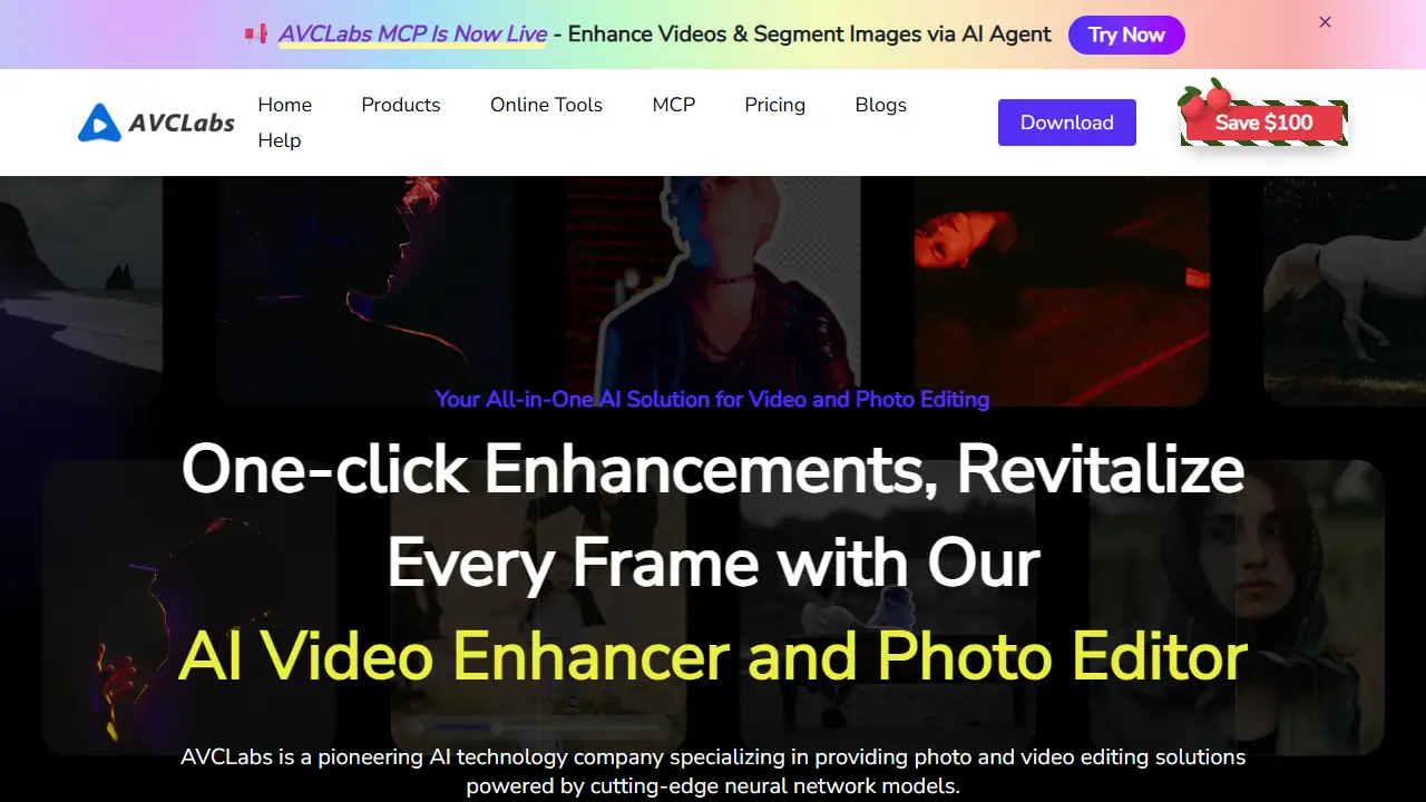 AVCLabs Video Enhancer AI - zrzut strony
