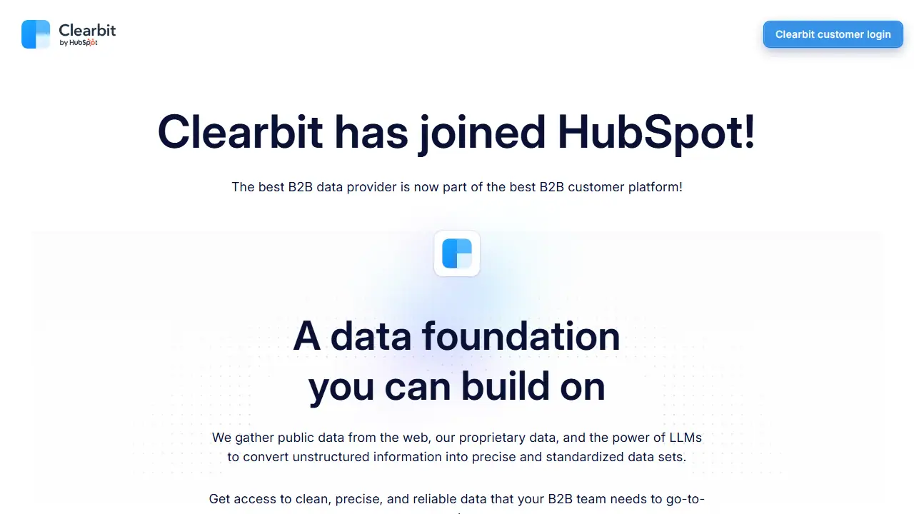 Clearbit - zrzut strony