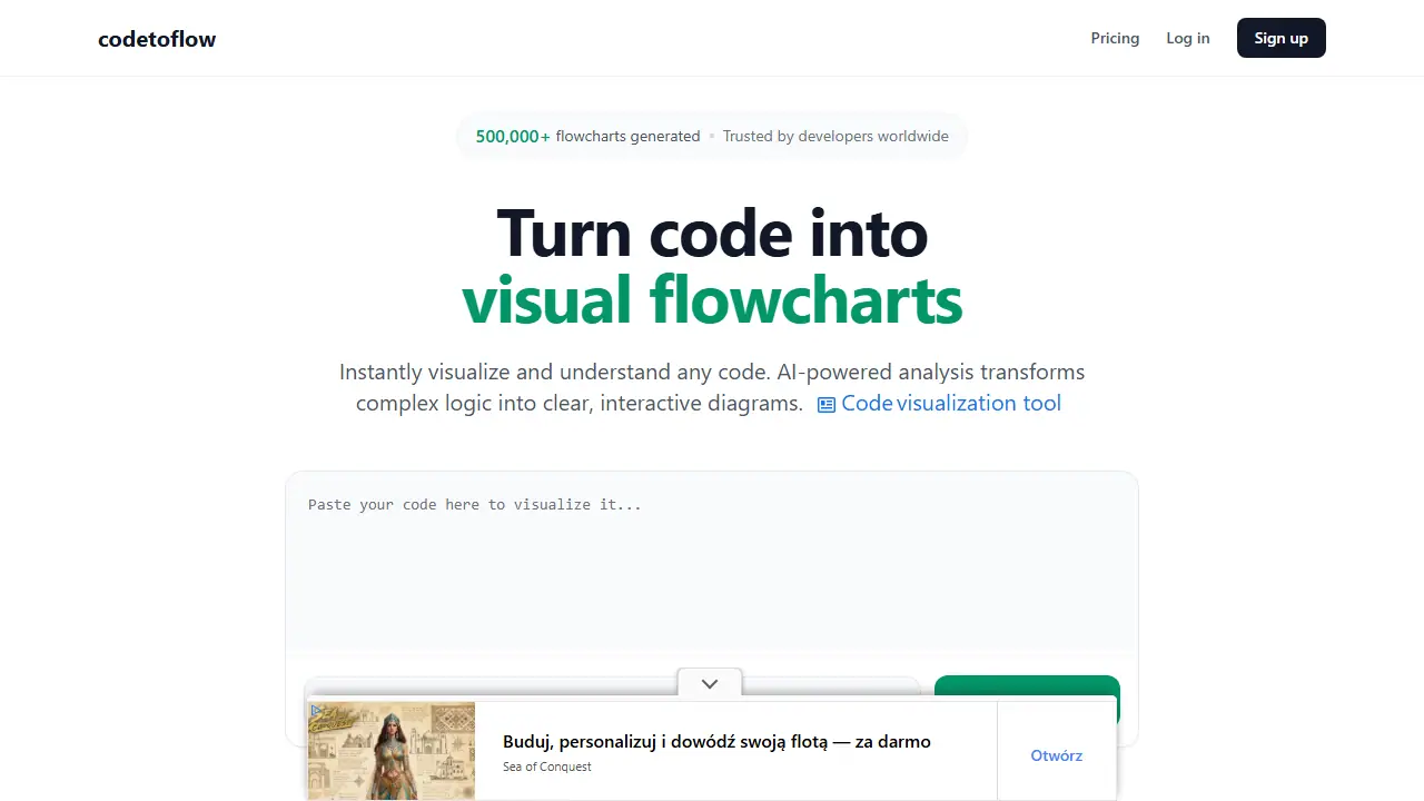 Code to Flow - zrzut strony