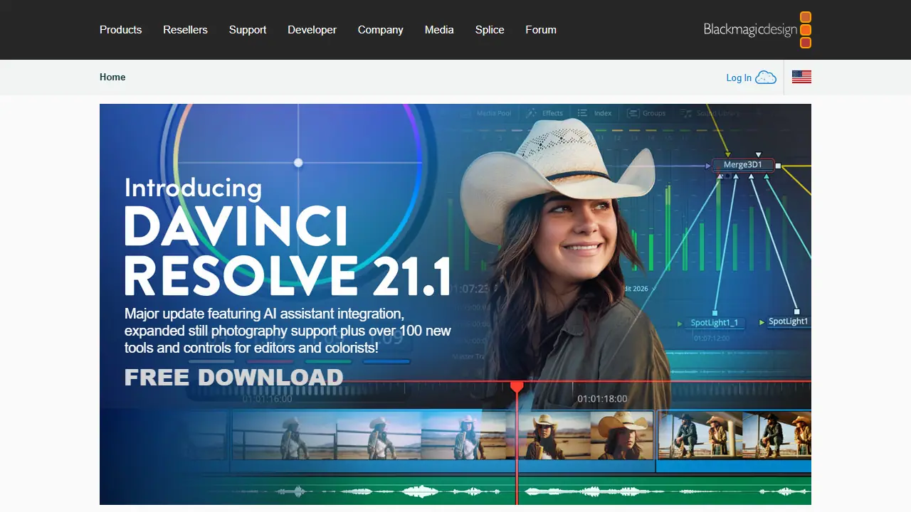 DaVinci Resolve - zrzut strony