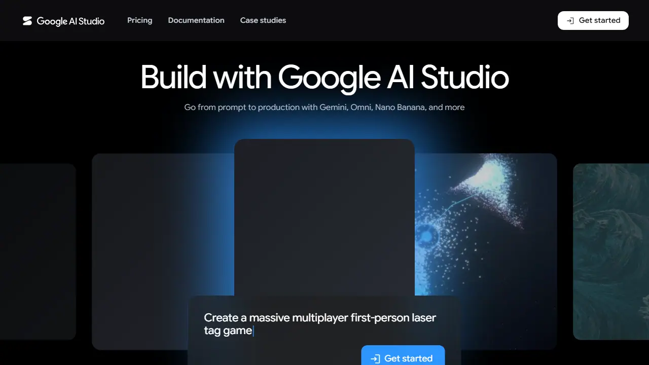 Google AI Studio - zrzut strony