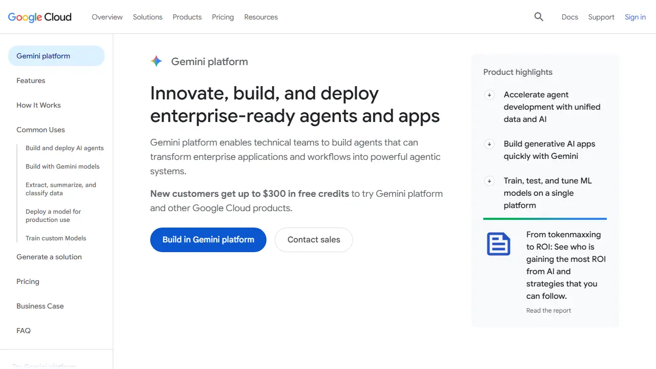 Gemini Enterprise Agent Platform - zrzut strony