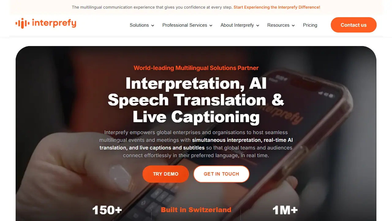 Interprefy - zrzut strony