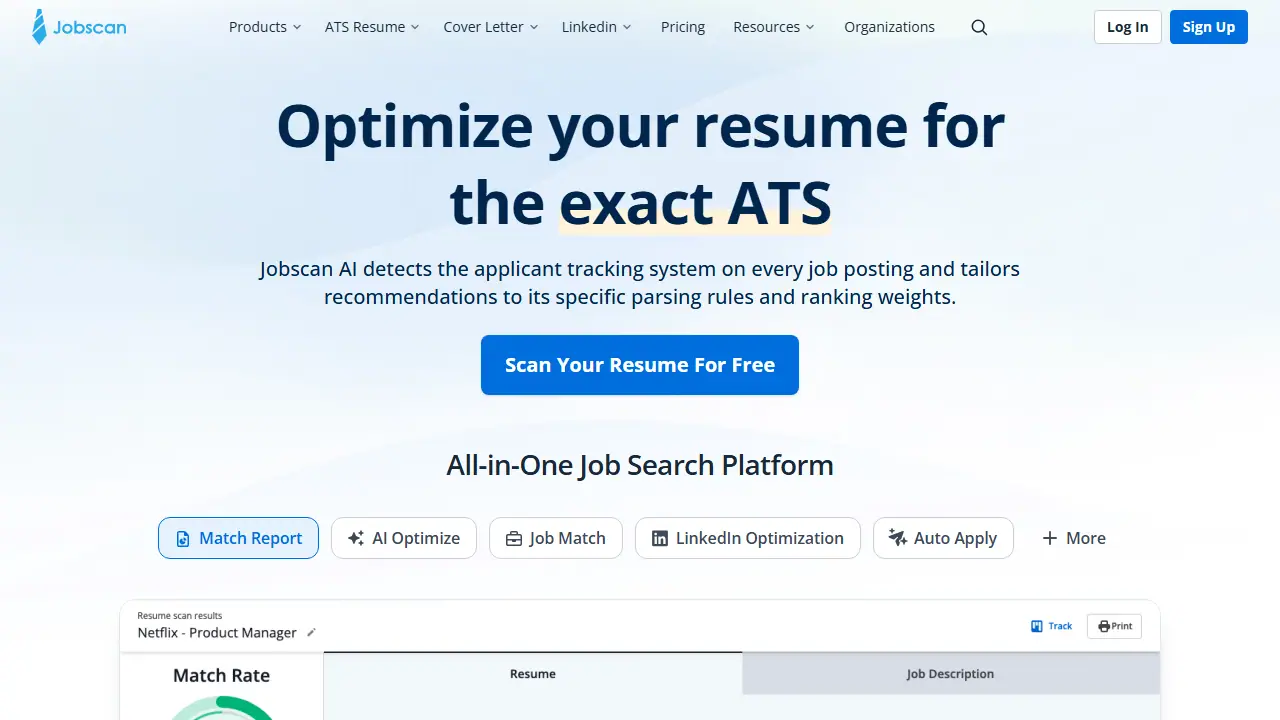 Jobscan - zrzut strony