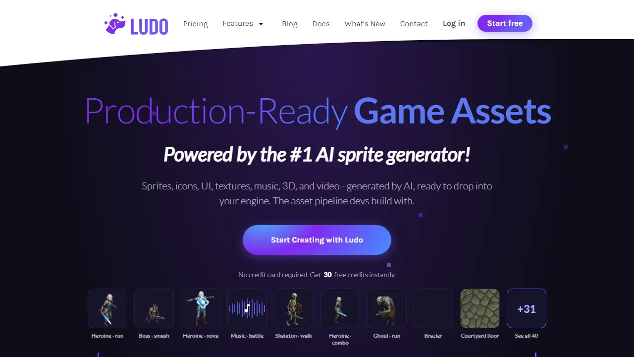 Ludo.ai - zrzut strony
