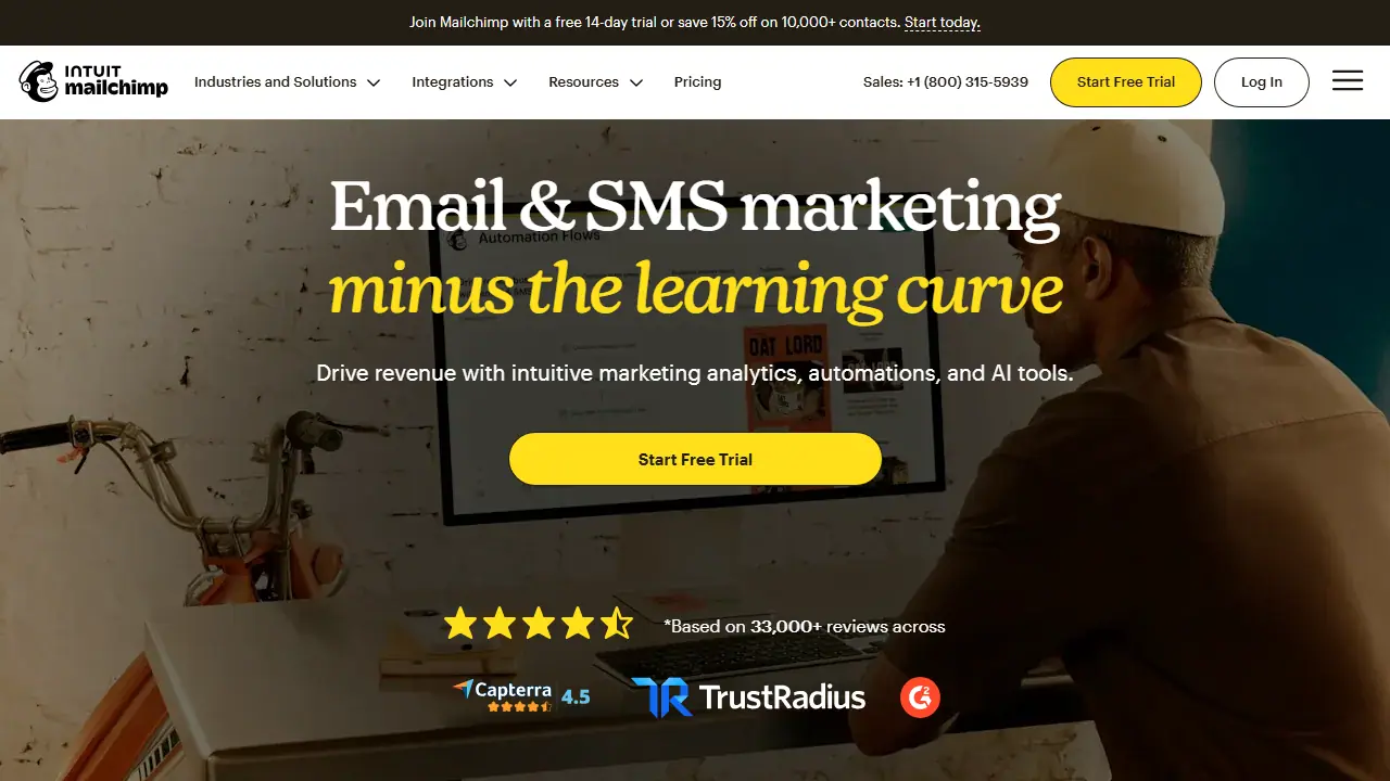 Mailchimp - zrzut strony