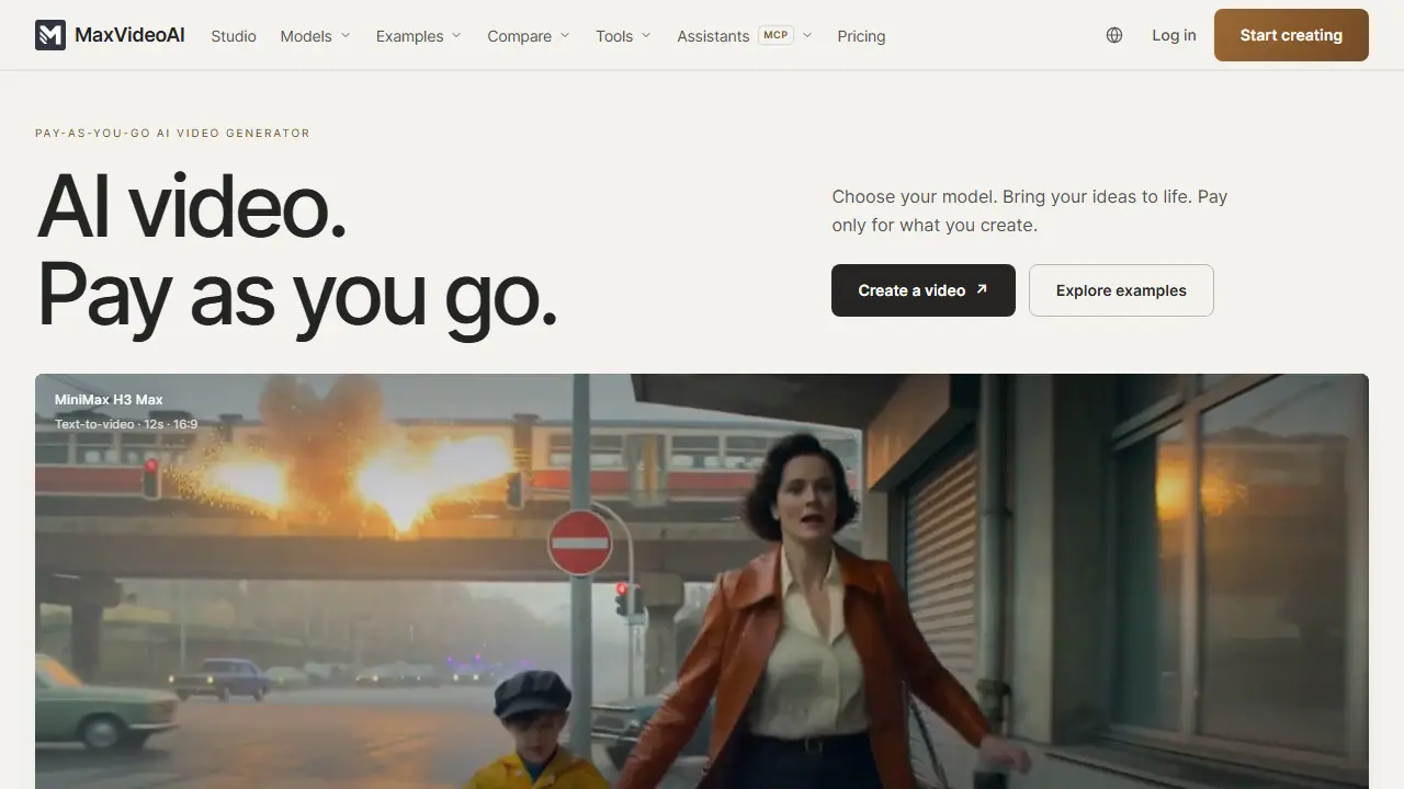 MaxVideoAI - zrzut strony