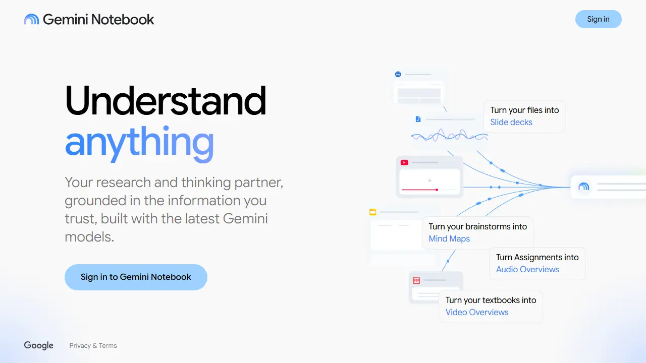 Gemini Notebook - zrzut strony