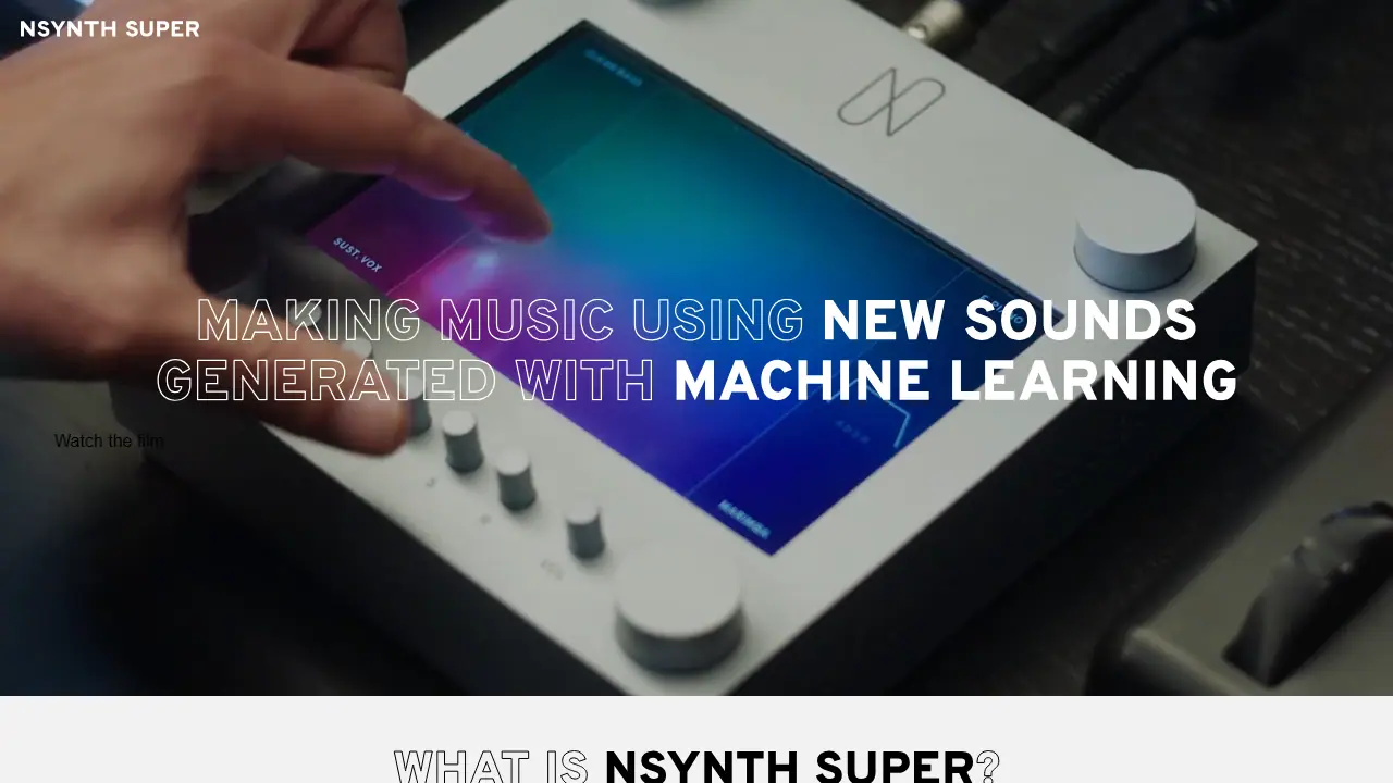 NSynth Super - zrzut strony