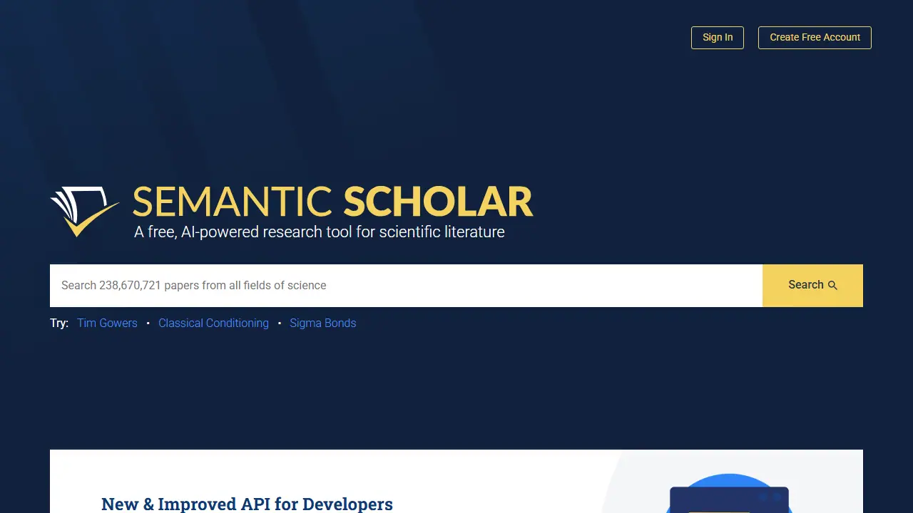 Semantic Scholar - zrzut strony
