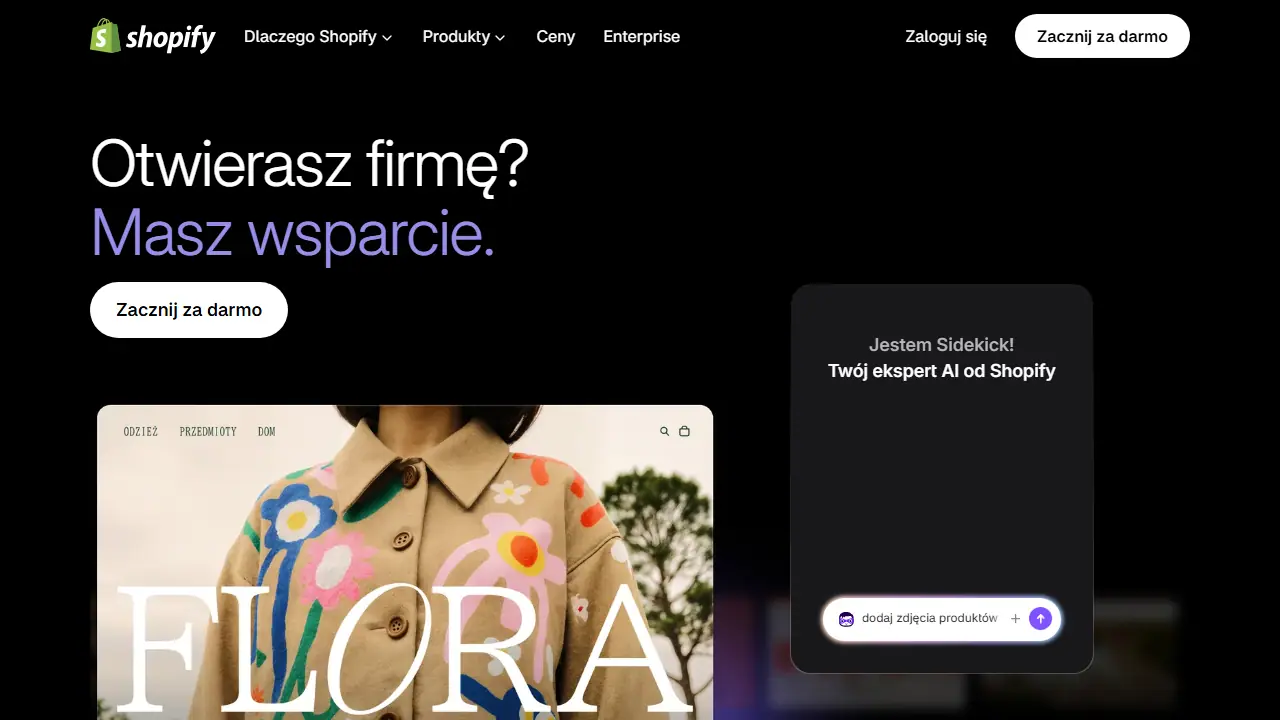 Shopify Magic - zrzut strony