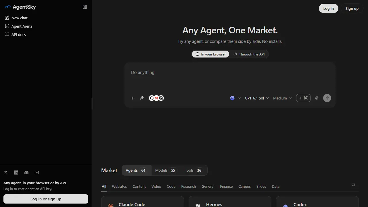 AgentSky - zrzut strony