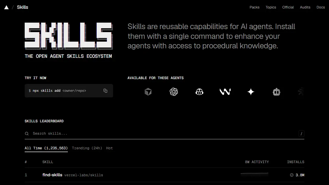 The Agent Skills Directory - zrzut strony