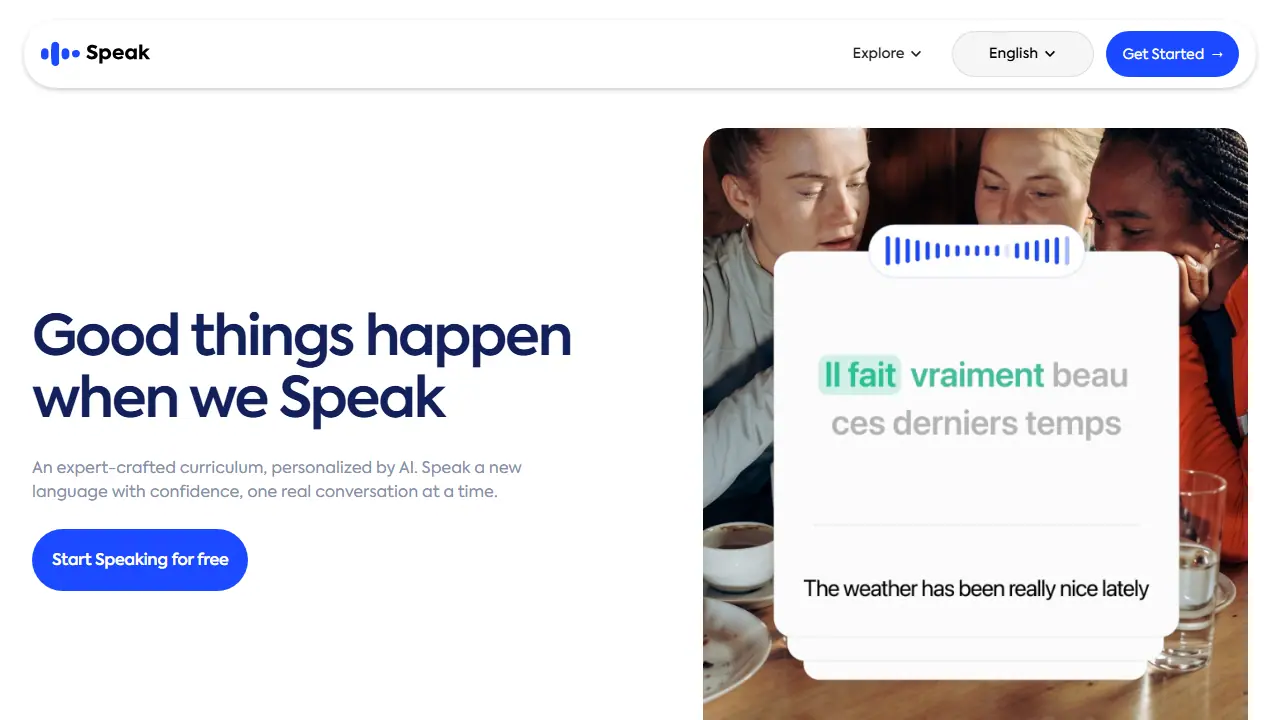 Speak - zrzut strony