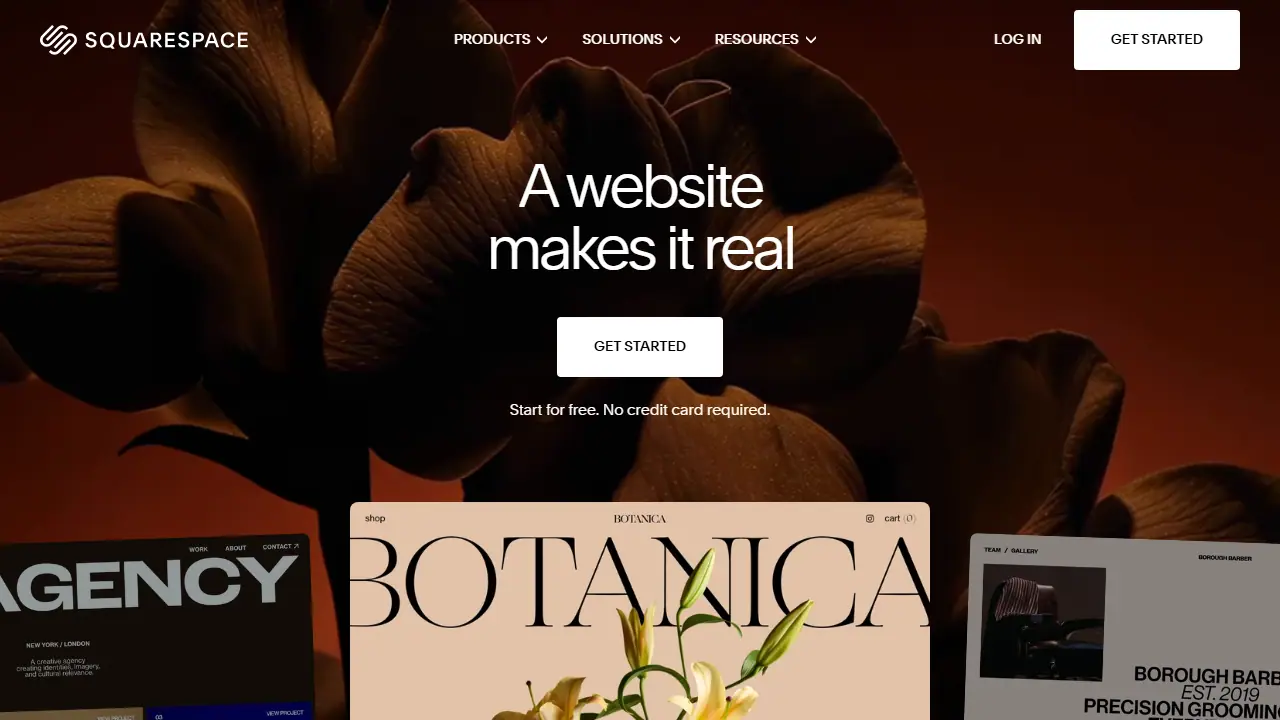 Squarespace - zrzut strony
