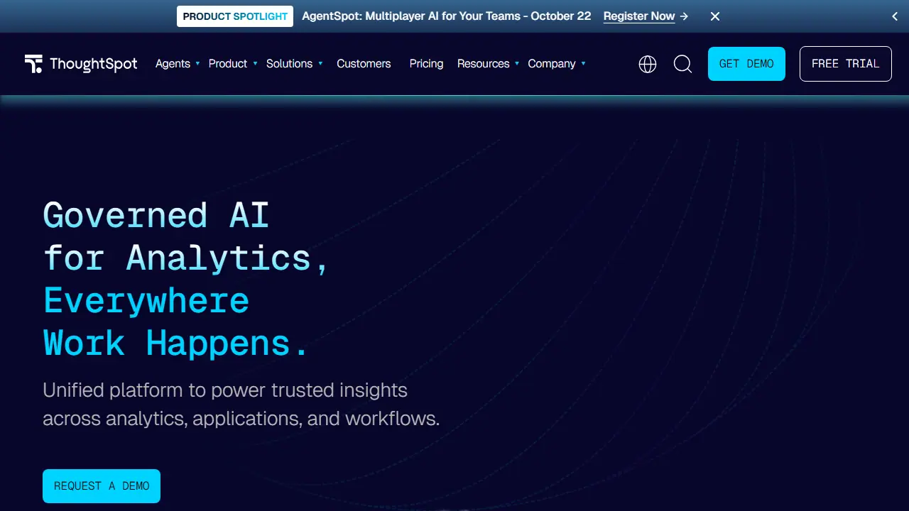 ThoughtSpot - zrzut strony