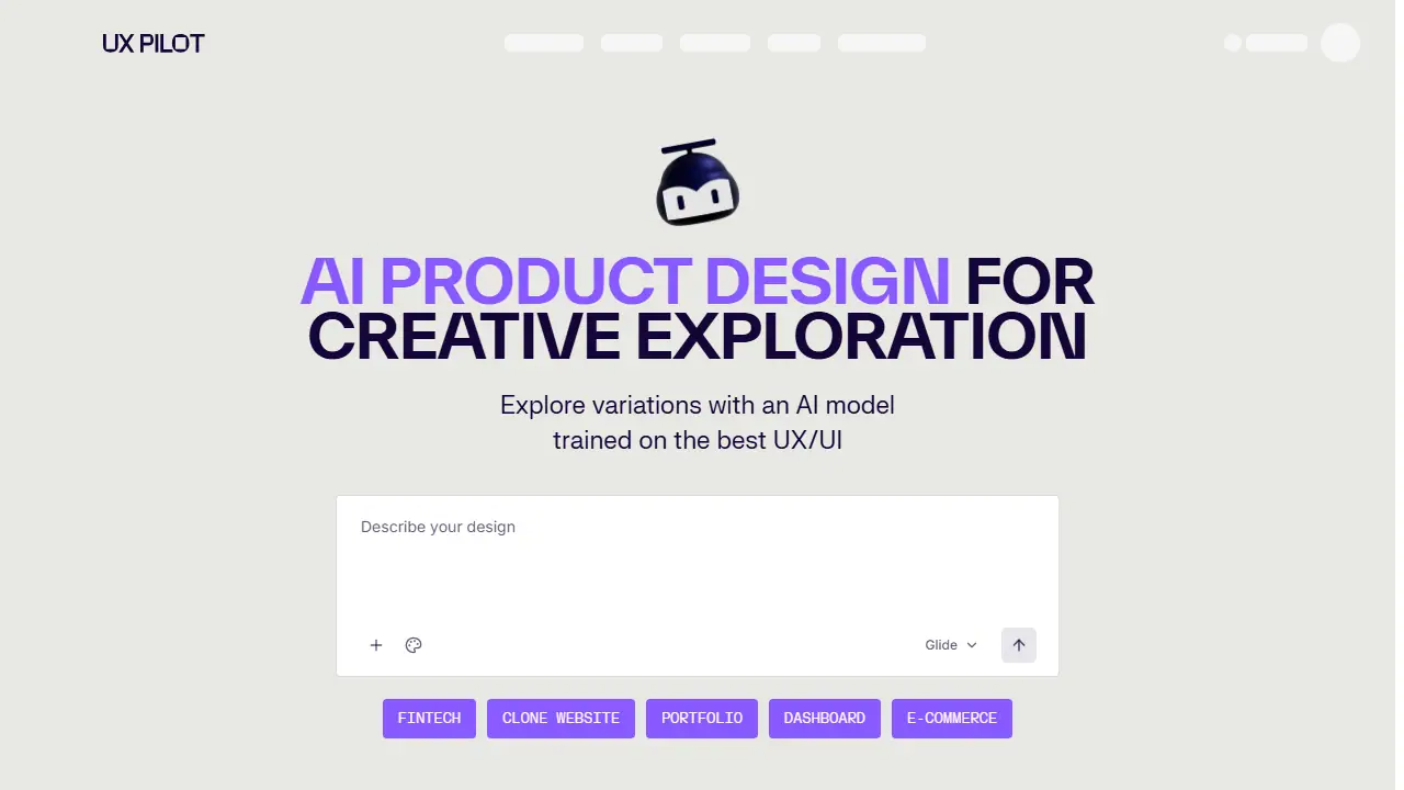 UX Pilot - zrzut strony