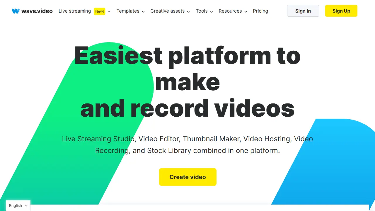 Wave.video - zrzut strony
