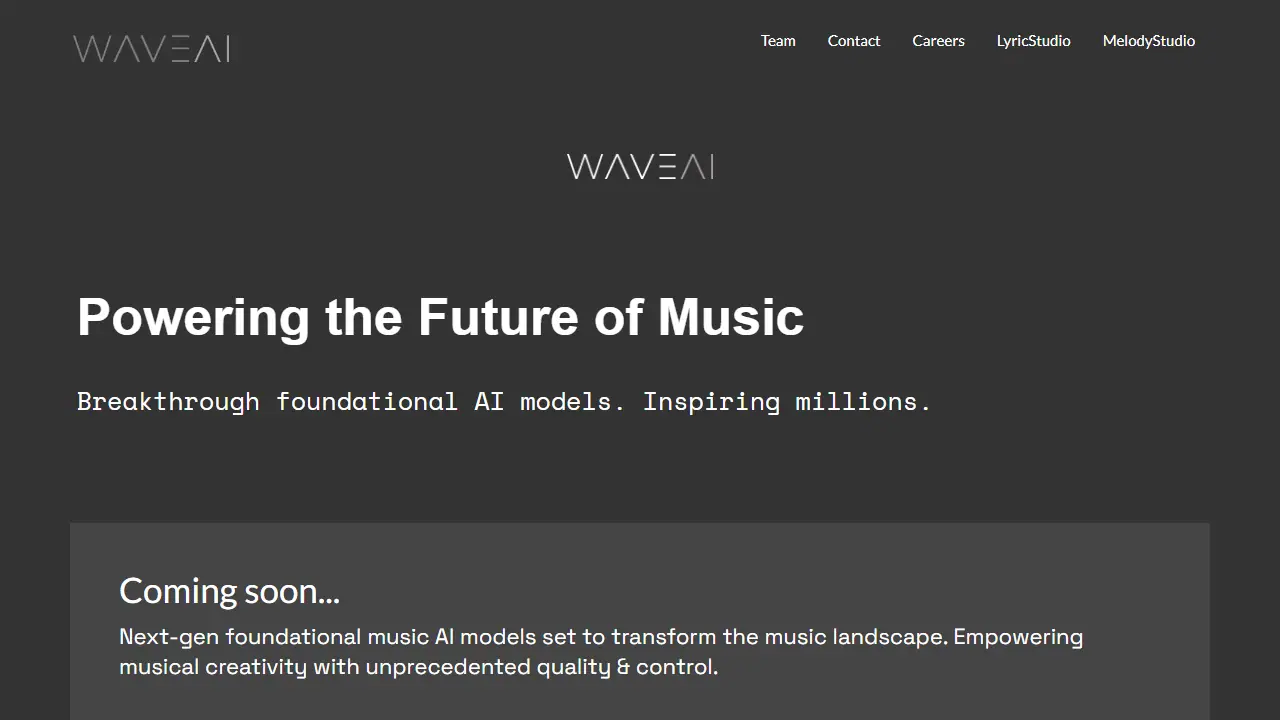 WaveAI - zrzut strony