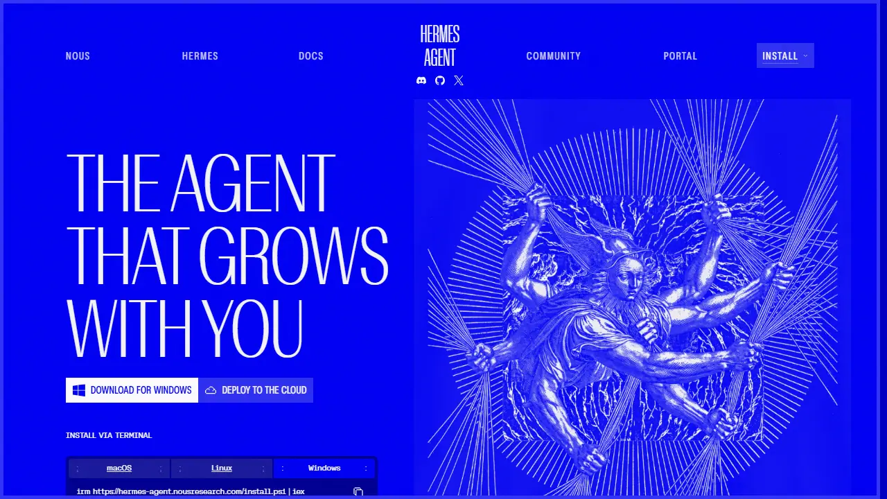 Hermes Agent - zrzut strony